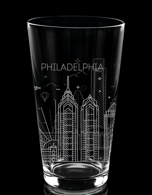 Load image into Gallery viewer, CITY SKYLINES Pint Glasses by LumEngrave
