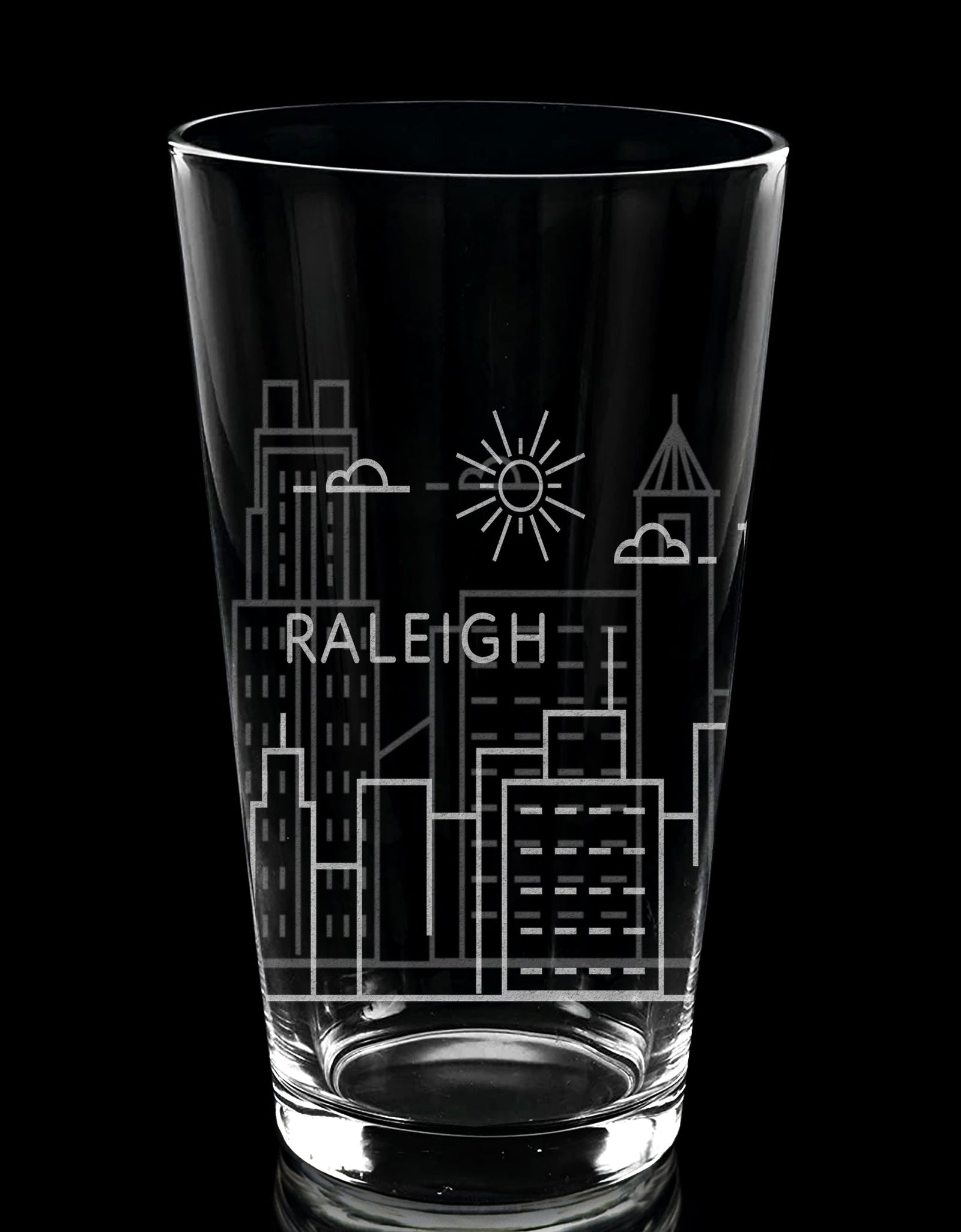 CITY SKYLINES Pint Glasses by LumEngrave
