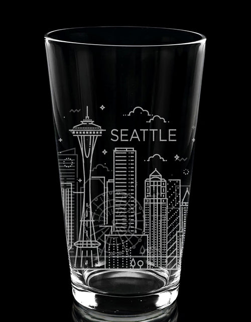 Load image into Gallery viewer, CITY SKYLINES Pint Glasses by LumEngrave
