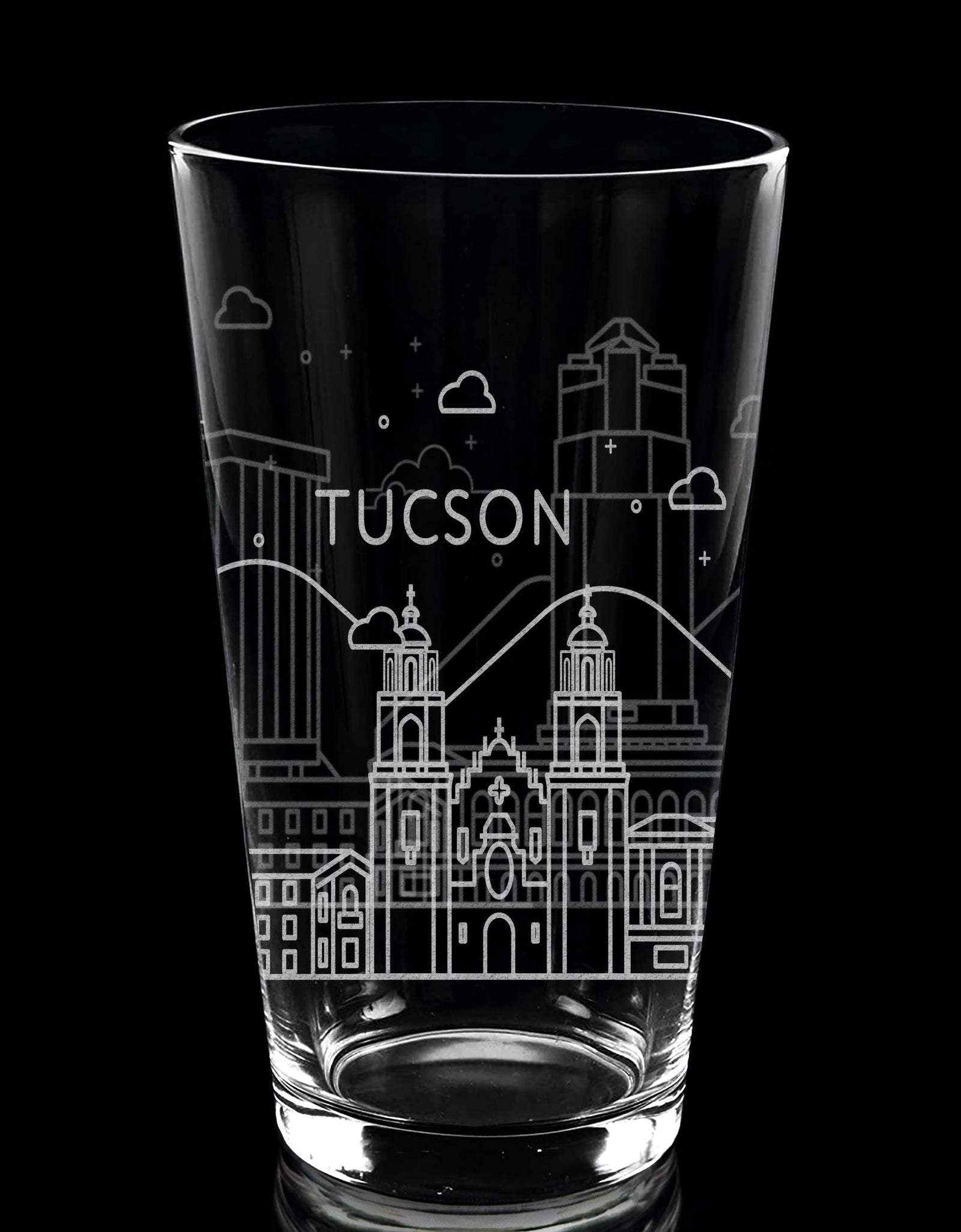 CITY SKYLINES Pint Glasses by LumEngrave