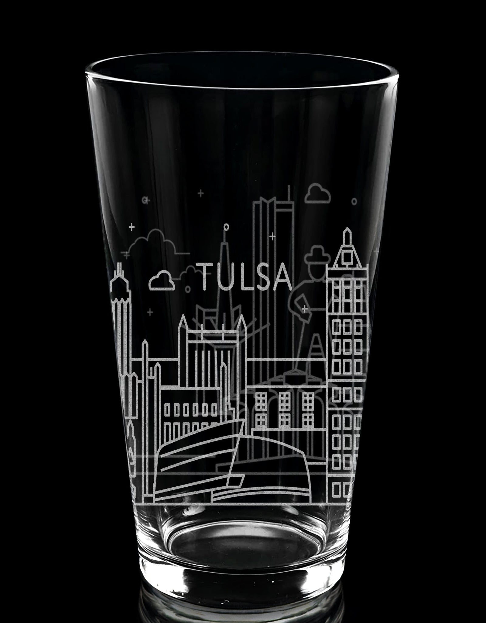 CITY SKYLINES Pint Glasses by LumEngrave