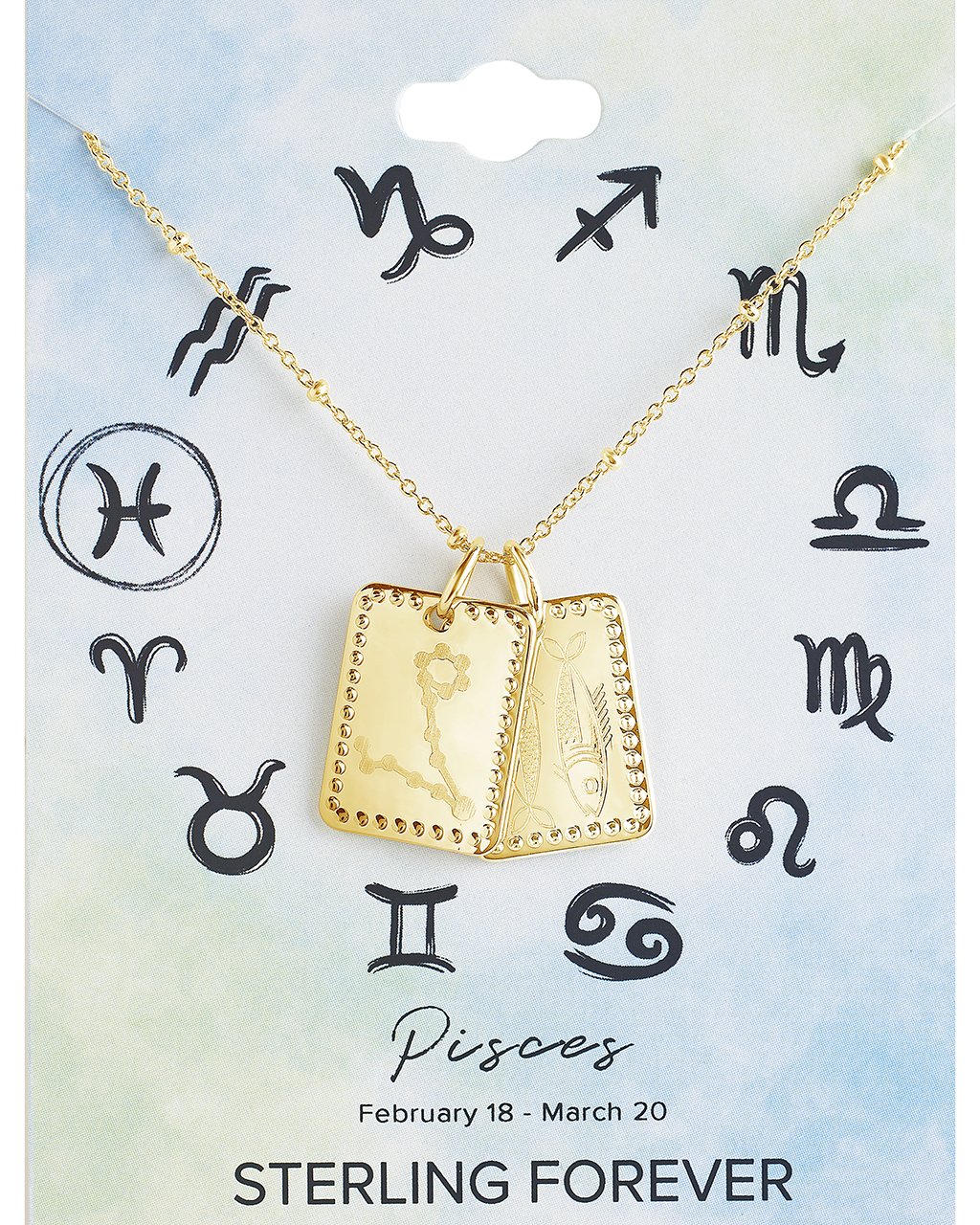 Zodiac Tag Necklace by Sterling Forever