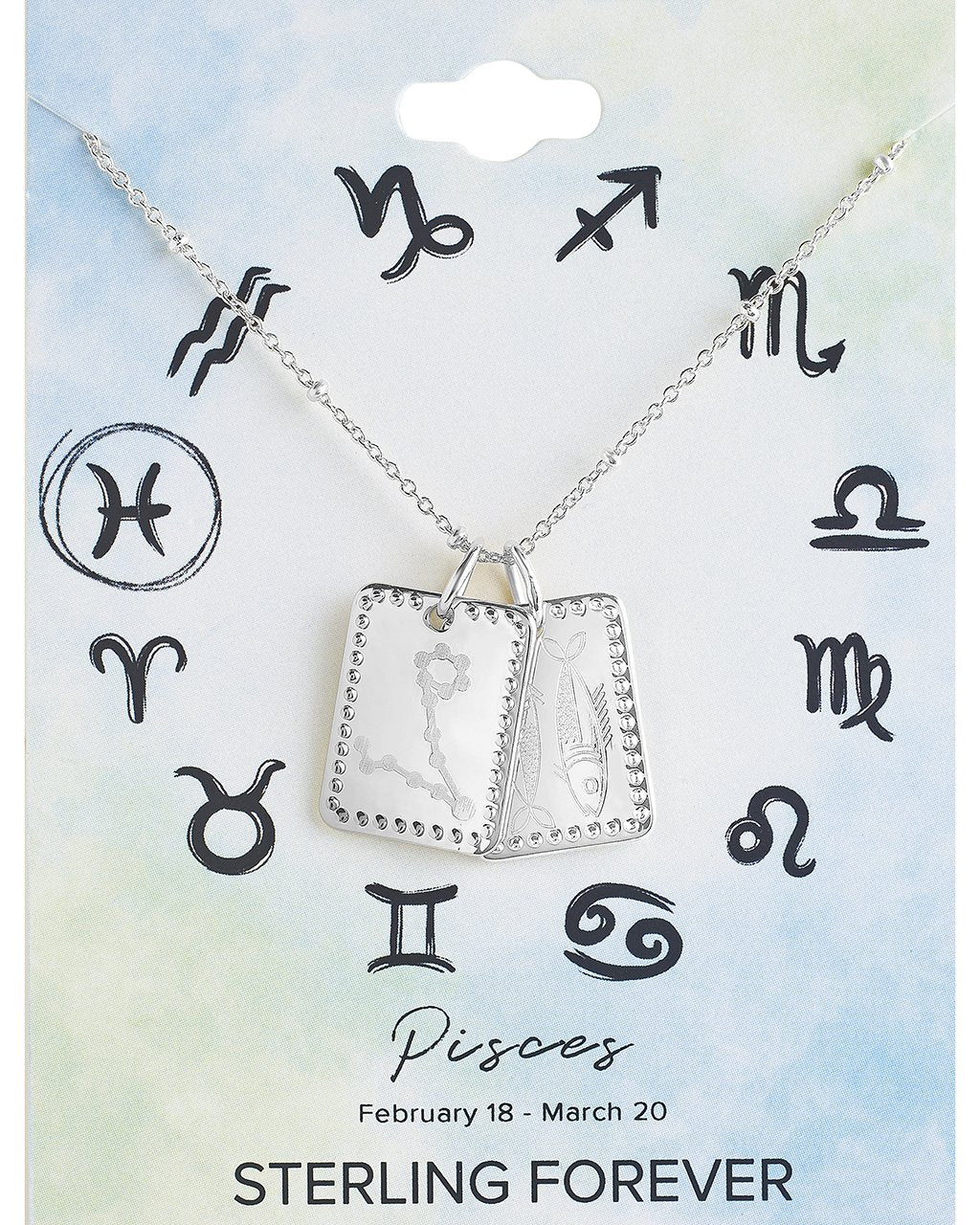 Zodiac Tag Necklace by Sterling Forever