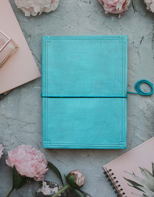 Load image into Gallery viewer, Custom Leather Journals - Lined, Blue Tone 8x6 by Soothi
