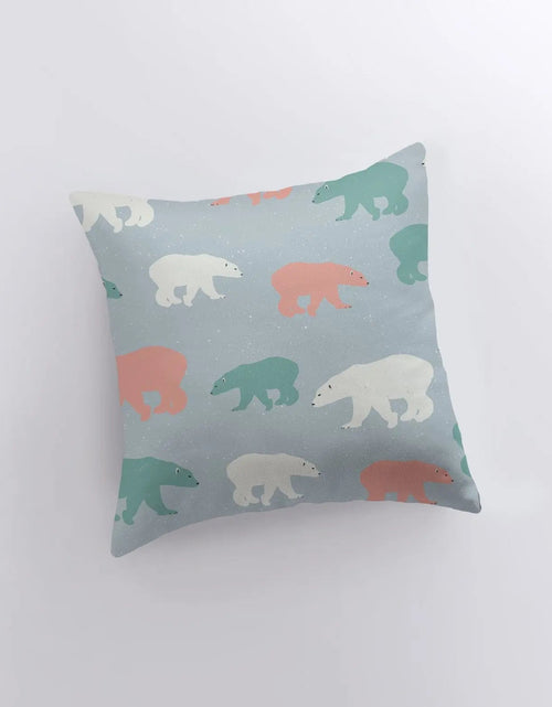 Load image into Gallery viewer, Polar Bear Repeat Pattern | Throw Pillow | Pillow Cover | Mama Bear | Cocoa Favor | Home Decor | Winter Décor | Home Decor Modern by UniikPillows
