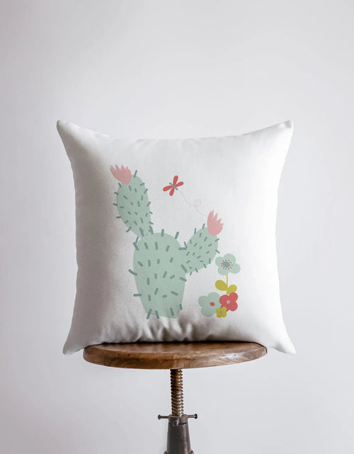Load image into Gallery viewer, Prickly Green Cactus | Pillow Cover | Good Vibes Only|Cactus Pillow | Positive Vibes | South Western | Succulent Pillow | Cactus Pillow Case by UniikPillows
