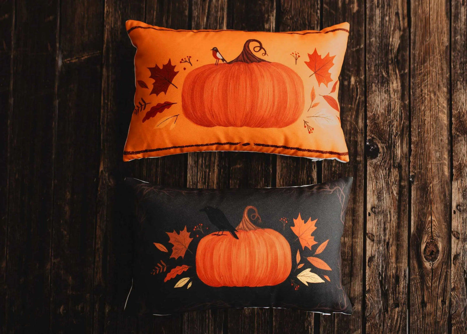 Primitive Dark Fall Pumpkin Lumbar Pillow Cover | 18x12 Thanksgiving Décor | Fall Decor | Room Decor | Decorative Pillows | Gift for her by UniikPillows