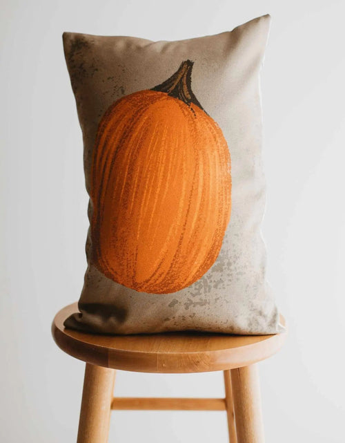 Load image into Gallery viewer, Primitive Fall Pumpkin Lumbar Pillow Cover | 12x18 Thanksgiving Décor | Fall Decor | Room Decor | Decorative Pillows | Gift for her by UniikPillows
