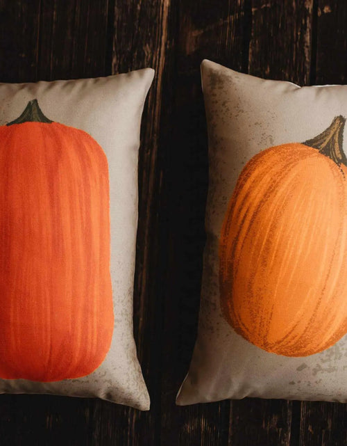 Load image into Gallery viewer, Primitive Fall Pumpkin Lumbar Pillow Cover | 12x18 Thanksgiving Décor | Fall Decor | Room Decor | Decorative Pillows | Gift for her by UniikPillows
