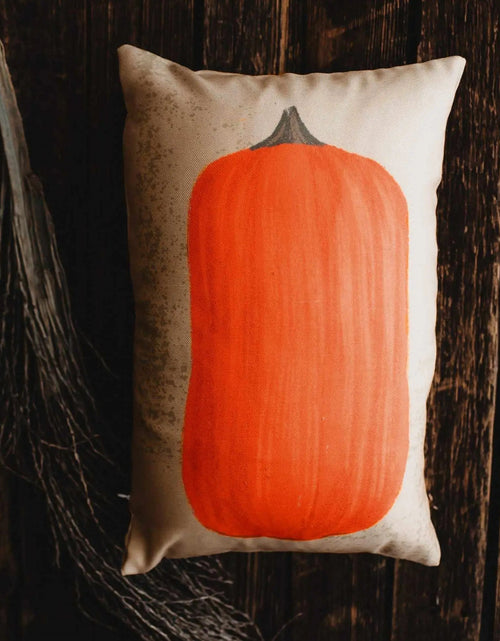 Load image into Gallery viewer, Primitive Fall Pumpkin Lumbar Pillow Cover | 12x18 Thanksgiving Décor | Fall Decor | Room Decor | Decorative Pillows | Gift for her by UniikPillows
