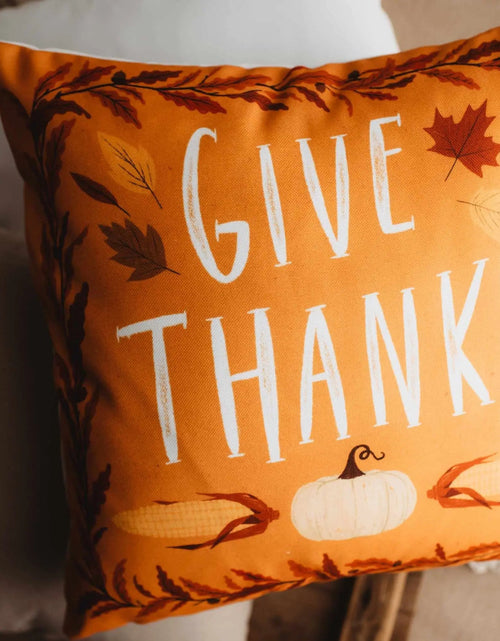 Load image into Gallery viewer, Primitive Give Thanks Pillow Cover |  Thanksgiving decor | Farmhouse Pillows | Country Decor | Fall Throw Pillows | Cute Throw Pillow | Gift by UniikPillows
