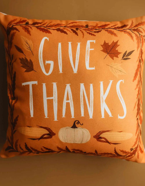 Load image into Gallery viewer, Primitive Give Thanks Pillow Cover |  Thanksgiving decor | Farmhouse Pillows | Country Decor | Fall Throw Pillows | Cute Throw Pillow | Gift by UniikPillows
