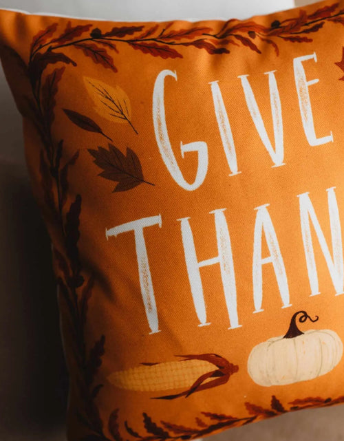 Load image into Gallery viewer, Primitive Give Thanks Pillow Cover |  Thanksgiving decor | Farmhouse Pillows | Country Decor | Fall Throw Pillows | Cute Throw Pillow | Gift by UniikPillows
