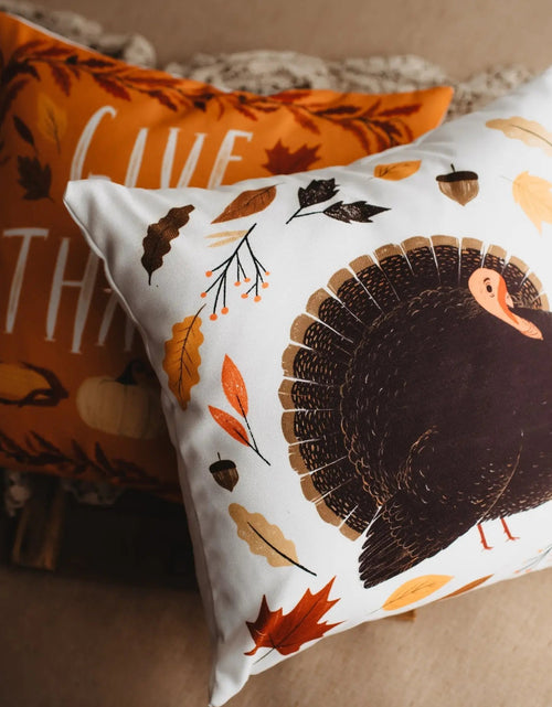 Load image into Gallery viewer, Primitive Give Thanks Pillow Cover |  Thanksgiving decor | Farmhouse Pillows | Country Decor | Fall Throw Pillows | Cute Throw Pillow | Gift by UniikPillows
