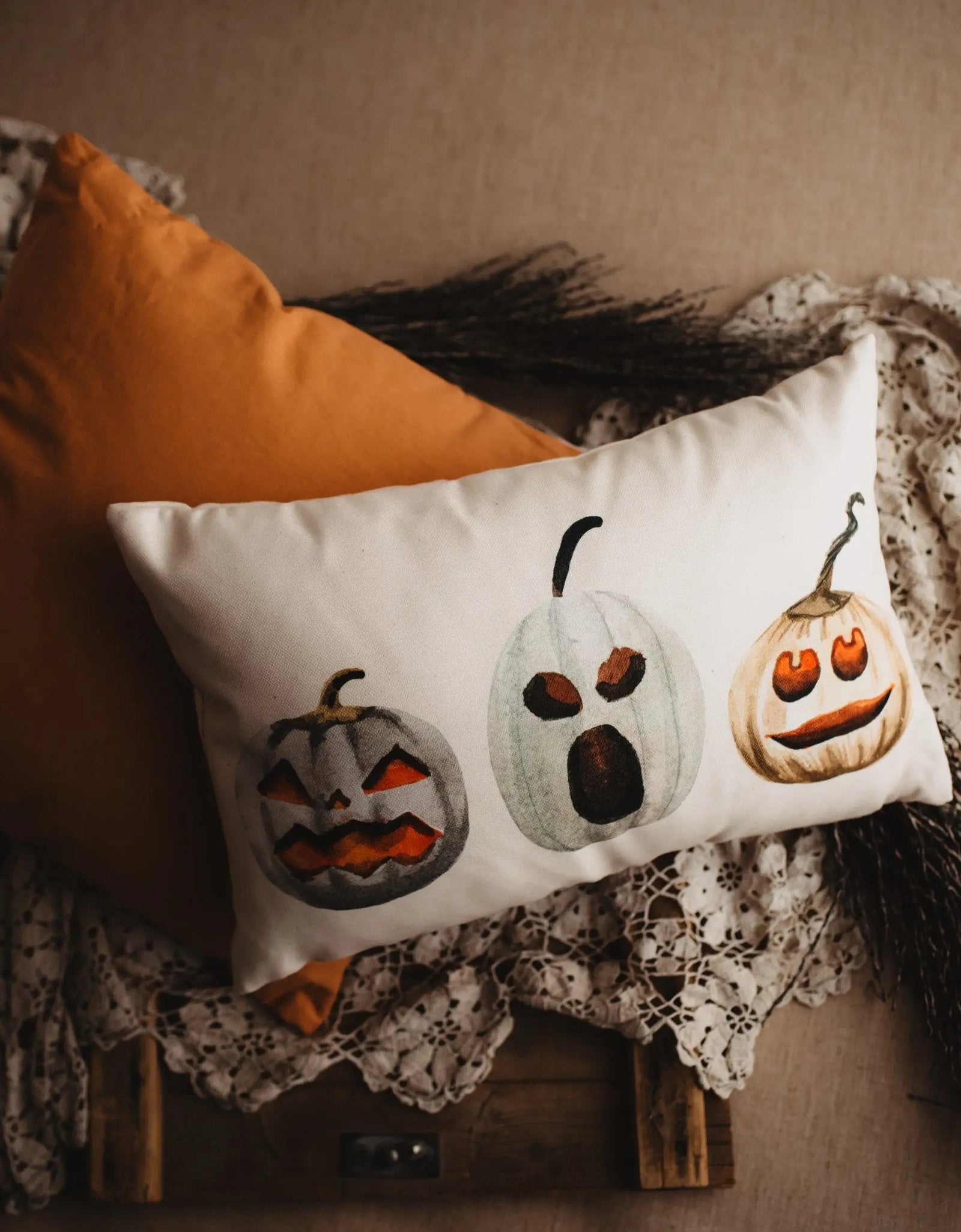 Primitive Pumpkin Decor Pillow Cover |  Thanksgiving Décor | Farmhouse Pillows | Country Decor | Fall Throw Pillows | Cute Throw Pillows by UniikPillows