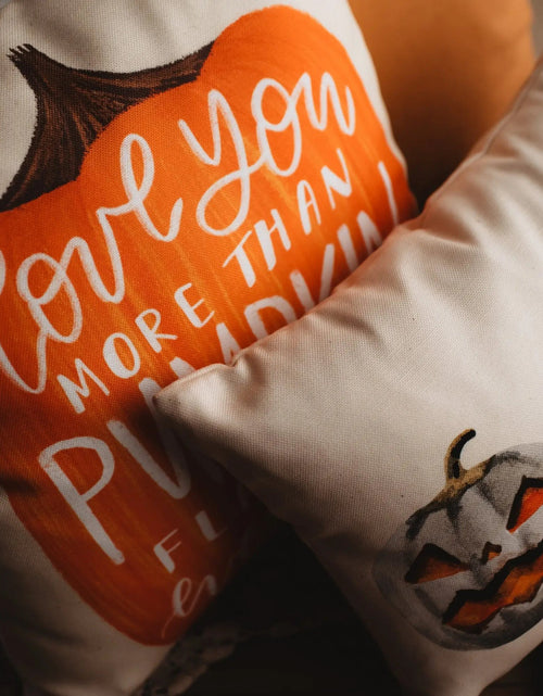 Load image into Gallery viewer, Primitive Pumpkin Decor Pillow Cover |  Thanksgiving Décor | Farmhouse Pillows | Country Decor | Fall Throw Pillows | Cute Throw Pillows by UniikPillows
