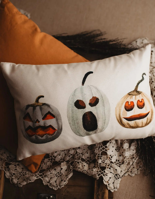 Load image into Gallery viewer, Primitive Pumpkin Decor Pillow Cover |  Thanksgiving Décor | Farmhouse Pillows | Country Decor | Fall Throw Pillows | Cute Throw Pillows by UniikPillows
