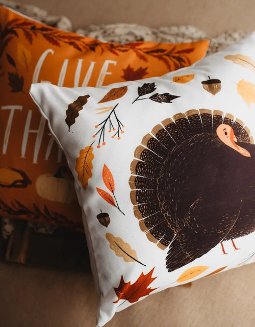 Load image into Gallery viewer, Primitive Turkey Pillow Cover |  Thanksgiving decor | Farmhouse Pillows | Country Decor | Fall Throw Pillows | Cute Throw Pillows | Gift by UniikPillows
