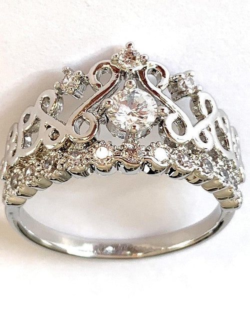 Load image into Gallery viewer, Princess Crown Ring with Cubic Zirconia Stones by Hollywood Sensation®
