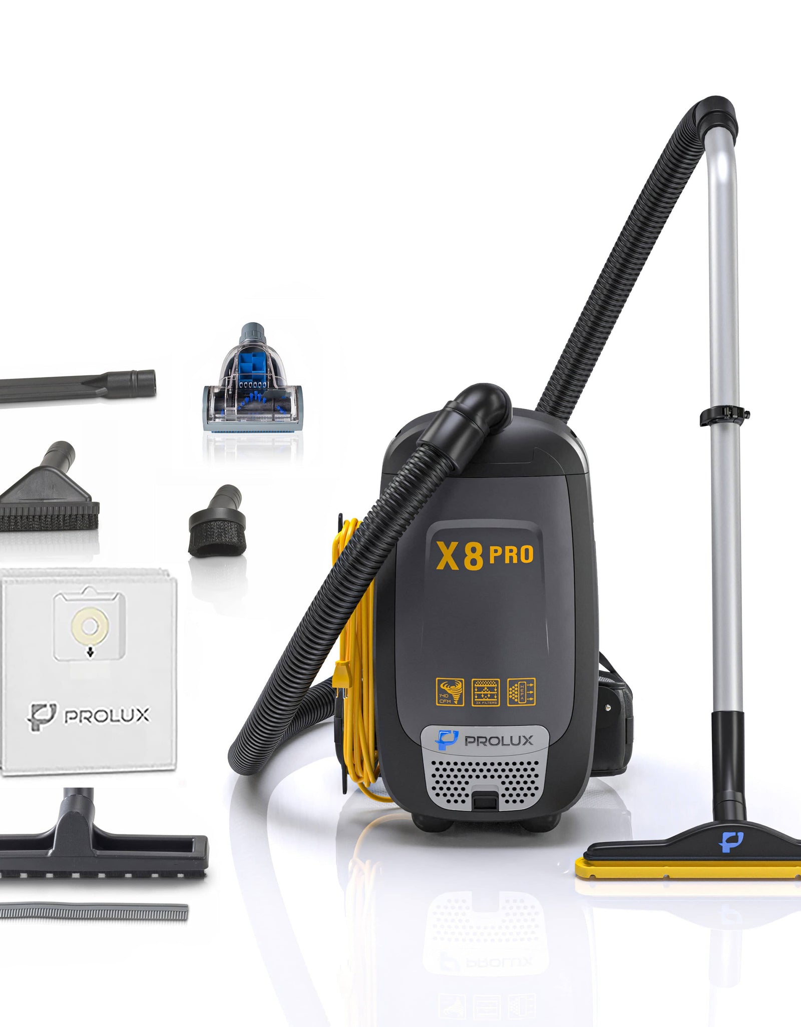 Prolux X8 Pro Commercial Backpack Vacuum w/ Deluxe 1 1/2" Tool Kit by Prolux Cleaners