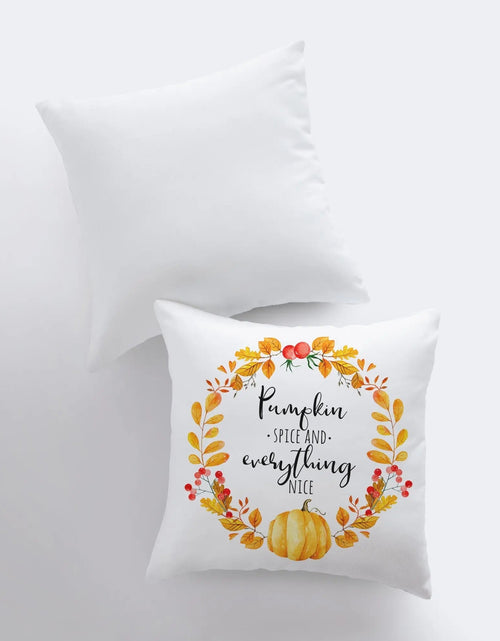 Load image into Gallery viewer, Pumpkin Spice and Everything nice | Pillow Cover | Home Decor | Modern Farmhouse | Farmhouse Pillows | Country Decor | Fall Throw Pillows by UniikPillows
