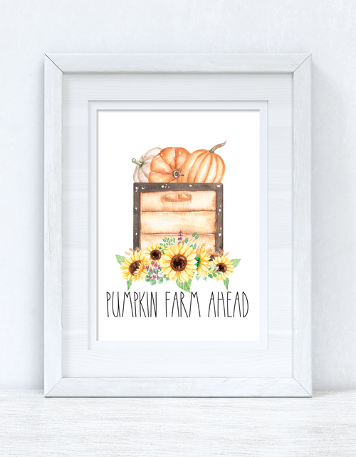 Load image into Gallery viewer, Pumpkin Farm Ahead Autumn Seasonal Wall Home Decor Print by WinsterCreations™ Official Store
