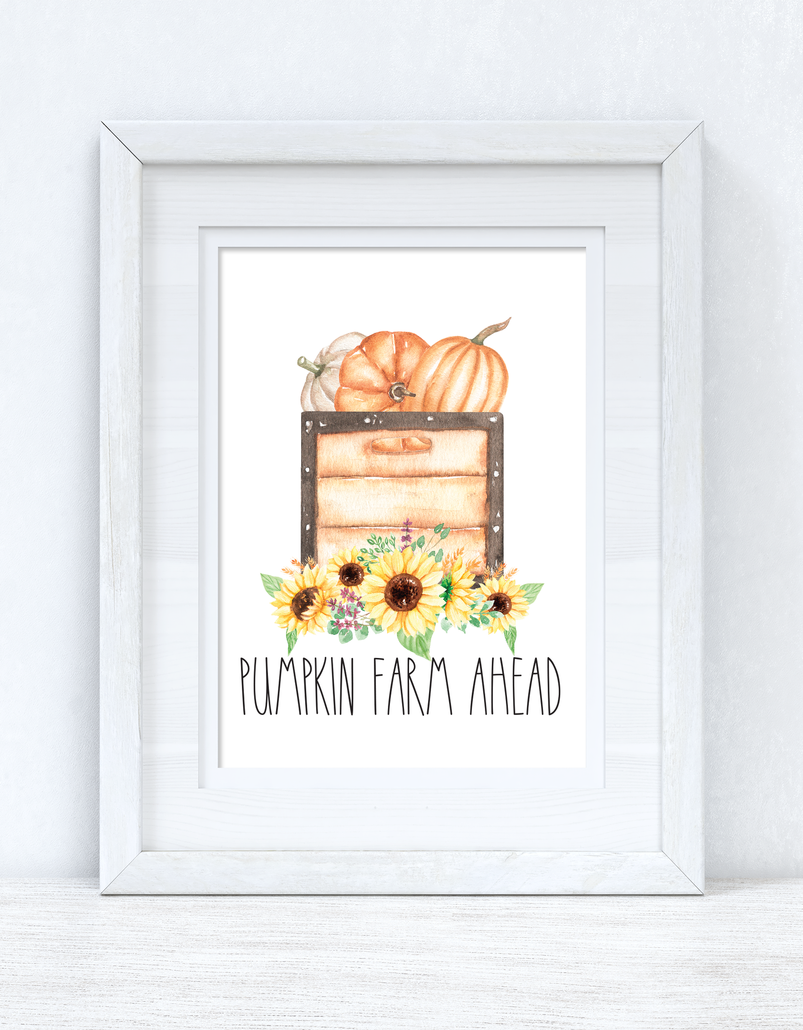 Pumpkin Farm Ahead Autumn Seasonal Wall Home Decor Print by WinsterCreations™ Official Store