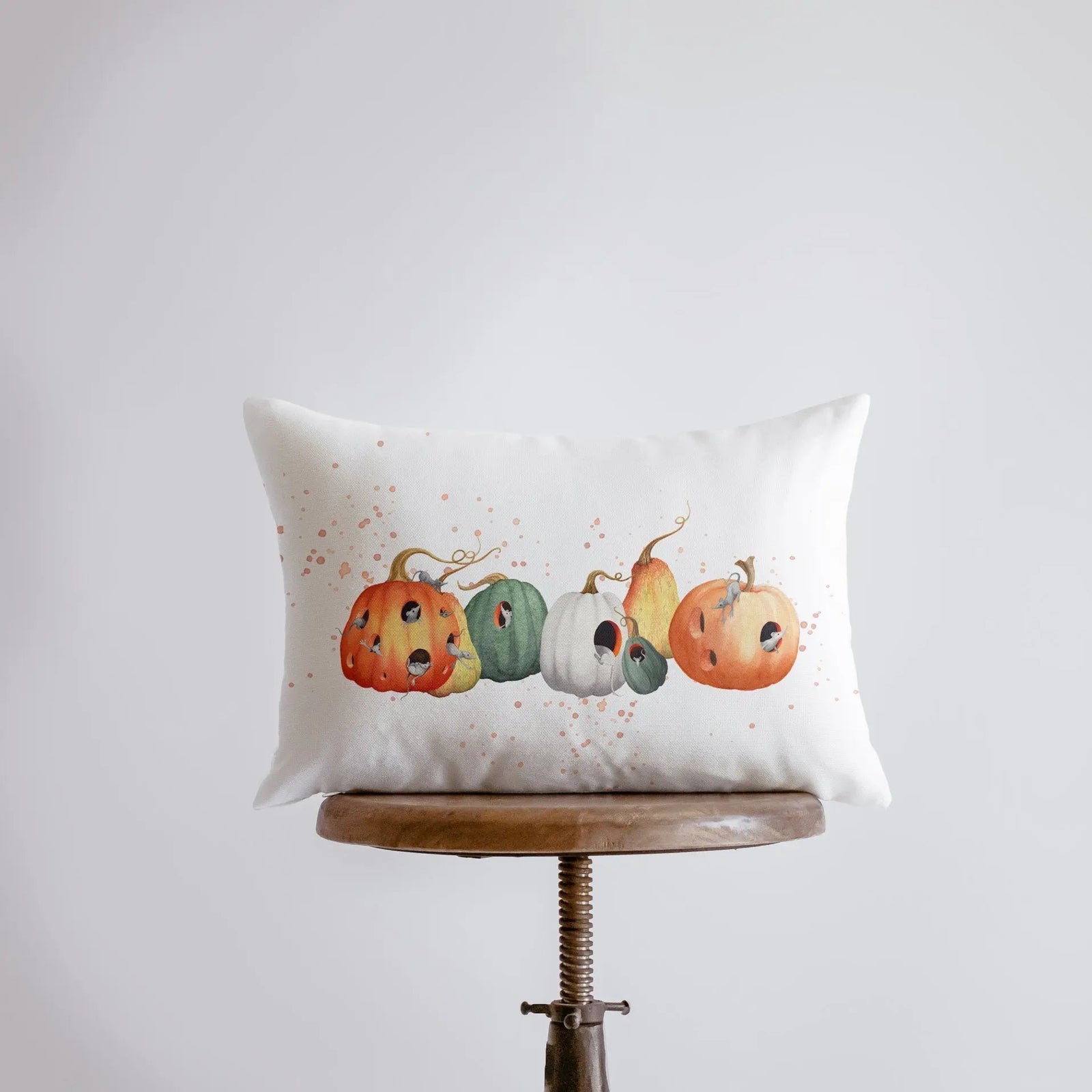Pumpkins and Mice Pillow Cover | 18x12 | Modern Farmhouse | Primitive Decor | Home Decor | Gift for her | Sofa Pillows by UniikPillows
