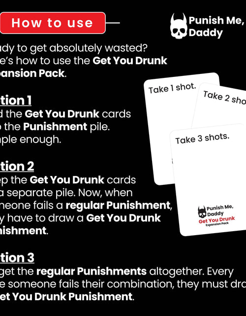Load image into Gallery viewer, Punish Me, Daddy: Get You Drunk Expansion Pack by Zombie Ghost Games
