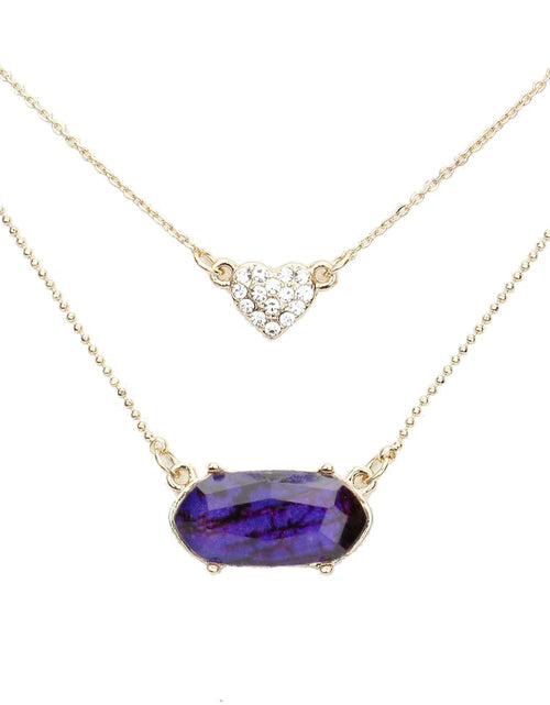 Load image into Gallery viewer, Heart Hexagon Bead Pendant Double Layered Necklace by Madeline Love
