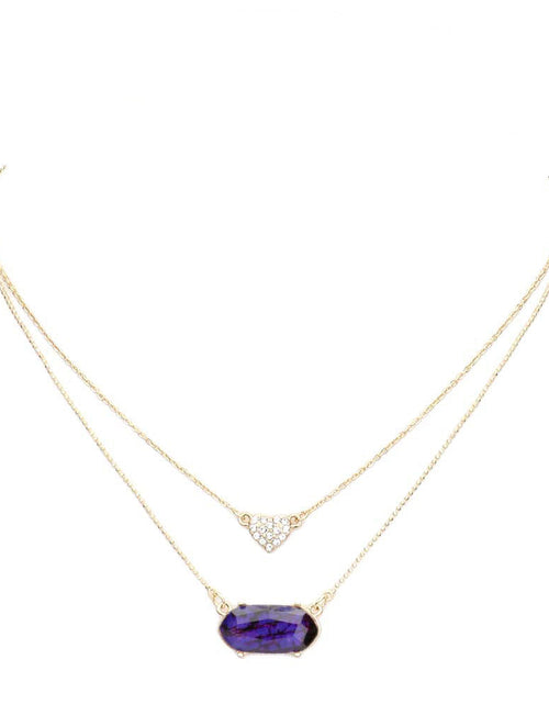 Load image into Gallery viewer, Heart Hexagon Bead Pendant Double Layered Necklace by Madeline Love
