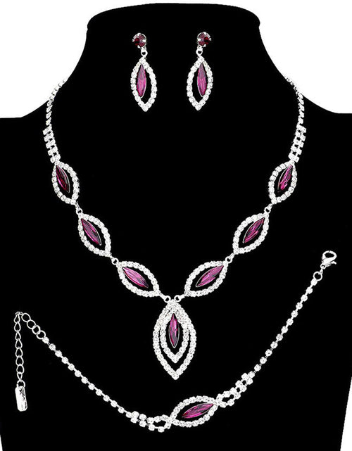 Load image into Gallery viewer, Marquise Rhinestone Necklace Jewelry Set by Madeline Love
