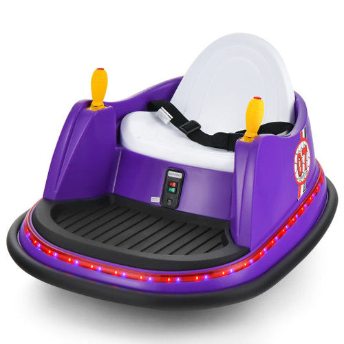 Load image into Gallery viewer, 12V Electric Kids Ride On Bumper Car with Flashing Lights for Toddlers-Purple
