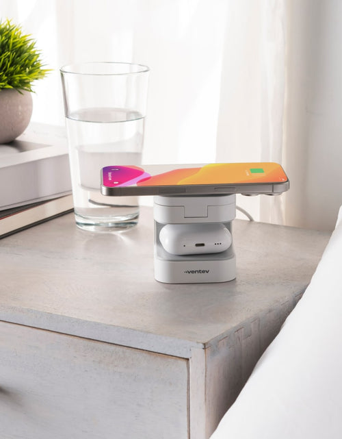 Load image into Gallery viewer, Ventev 15W Qi2 Wireless Charging Cube 2-in-1 White by Ventev
