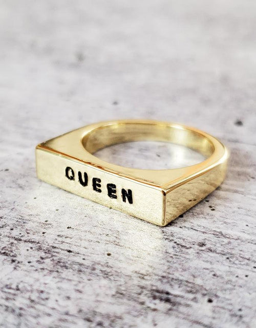 Load image into Gallery viewer, QUEEN Flat Top Ring by Salt and Sparkle
