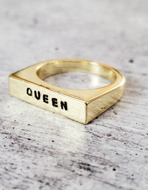 Load image into Gallery viewer, QUEEN Flat Top Ring by Salt and Sparkle
