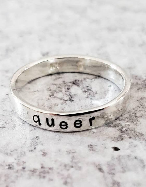Load image into Gallery viewer, QUEER Skinny Band Ring by Salt and Sparkle
