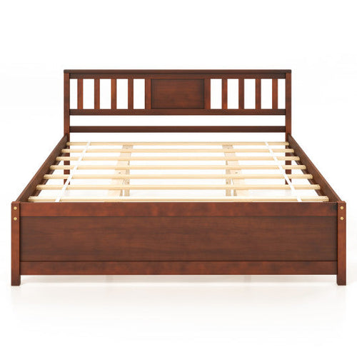 Load image into Gallery viewer, Wooden Platform Bed with Headboard and Slat Support-Queen Size
