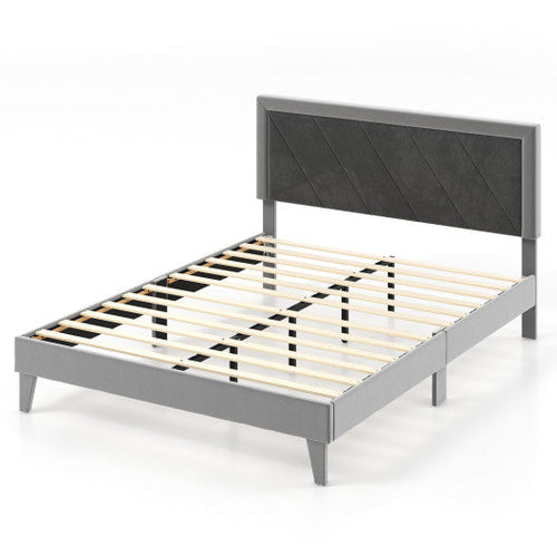 Load image into Gallery viewer, Twin/Full/Queen Platform Bed with High Headboard and Wooden Slats-Queen Size
