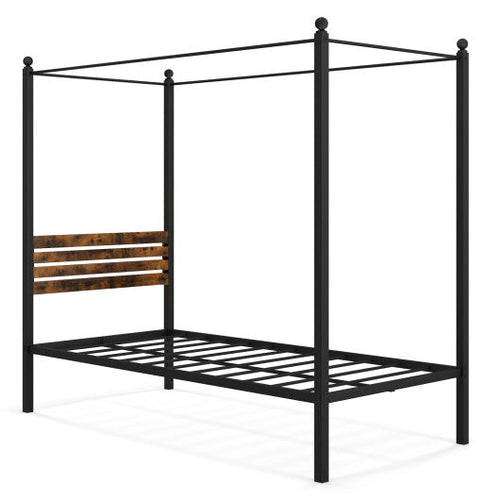 Load image into Gallery viewer, Queen Size Canopy Bed Frame with Under Bed Storage-Twin Size
