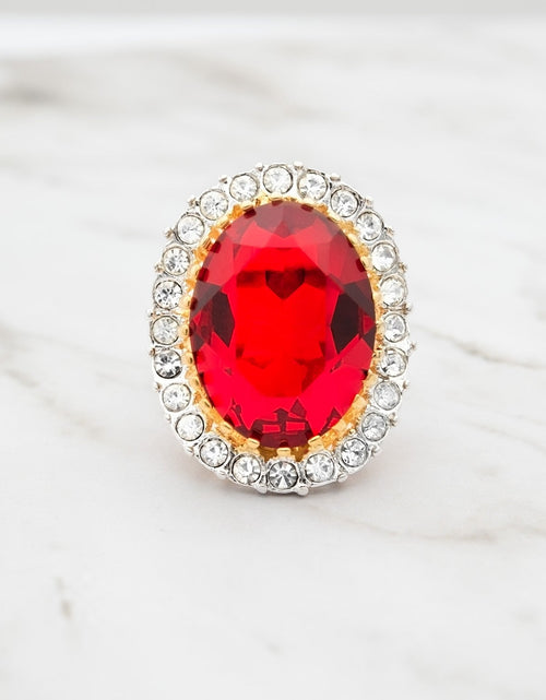 Load image into Gallery viewer, Vintage Women's Statement Crystal Cocktail Ring 18k Gold Electroplated by PVD Vintage Jewelry
