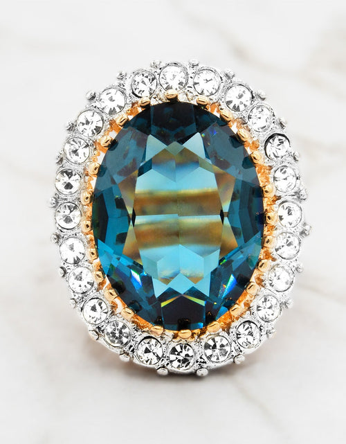 Load image into Gallery viewer, Vintage Women's Statement Crystal Cocktail Ring 18k Gold Electroplated by PVD Vintage Jewelry
