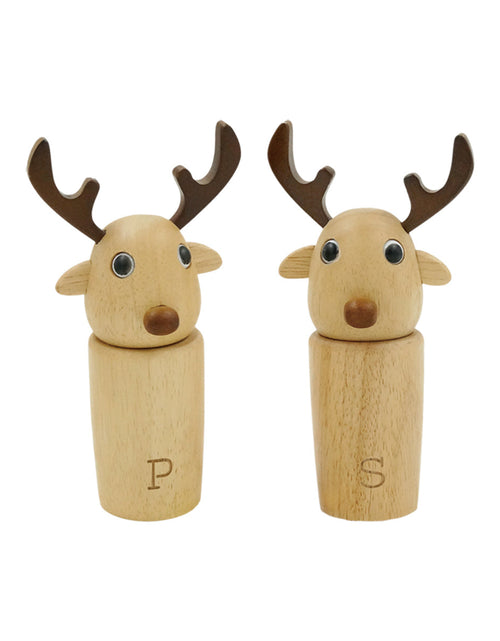 Load image into Gallery viewer, Reindeer Wooden Pepper &amp; Salt Mills by Peterson Housewares &amp; Artwares
