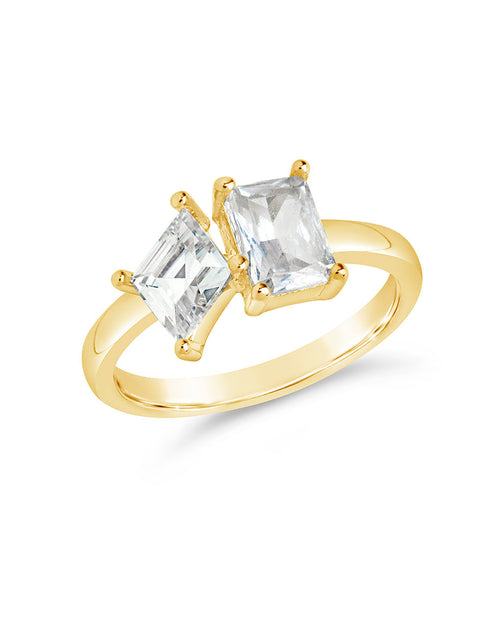 Load image into Gallery viewer, Penina CZ Toi et Moi Ring by Sterling Forever
