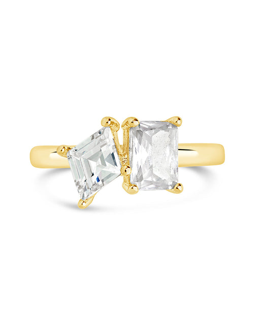 Load image into Gallery viewer, Penina CZ Toi et Moi Ring by Sterling Forever
