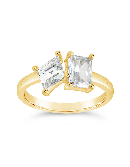 Load image into Gallery viewer, Penina CZ Toi et Moi Ring by Sterling Forever
