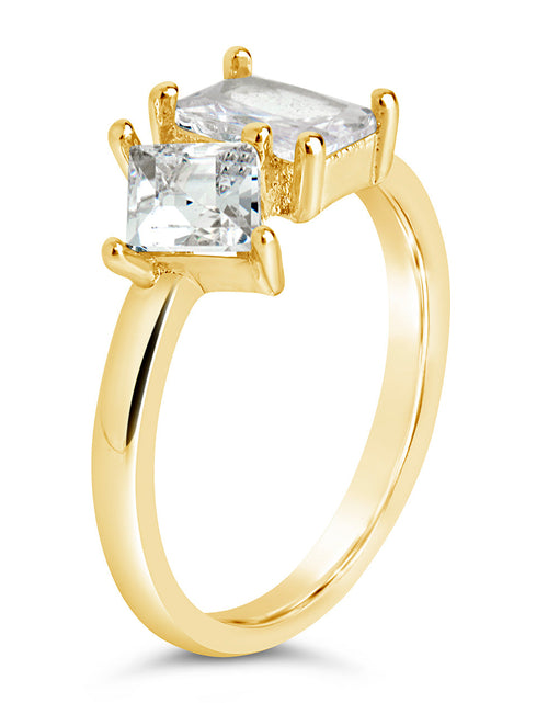 Load image into Gallery viewer, Penina CZ Toi et Moi Ring by Sterling Forever
