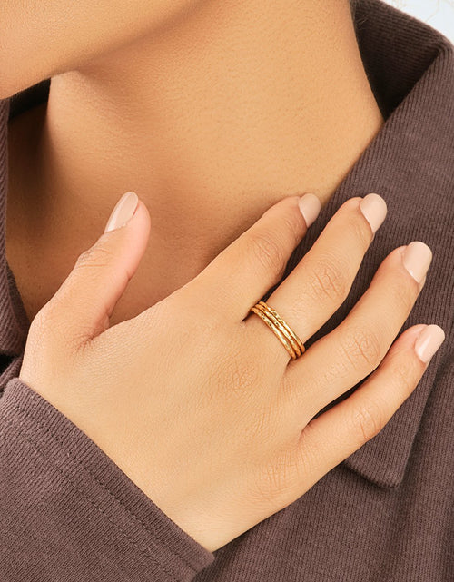 Load image into Gallery viewer, Textured Triple Band Ring Set by Sterling Forever
