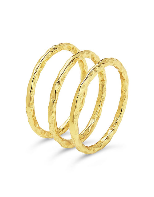 Load image into Gallery viewer, Textured Triple Band Ring Set by Sterling Forever
