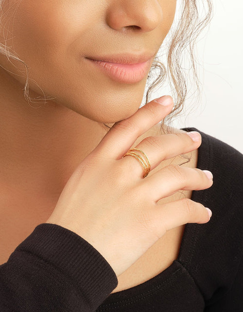Load image into Gallery viewer, Sterling Silver Textured Multi Band Ring by Sterling Forever
